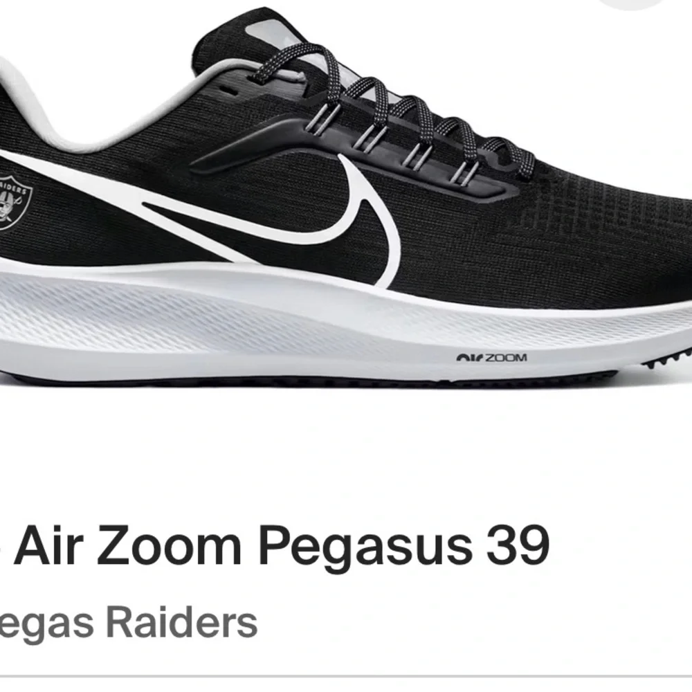 Nike NFL Las Vegas Raiders Pegasus 39 Shoes Las Vegas size 10 Black Sneakers - Picture 2 of 8